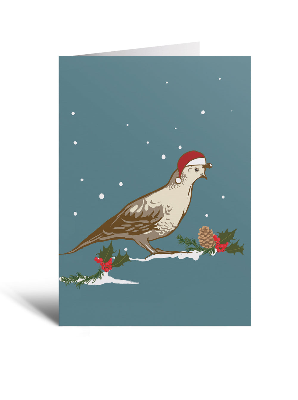 5x7 Notecard - Christmas Quails