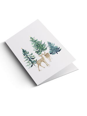 5x7 Notecard - Winter Deers