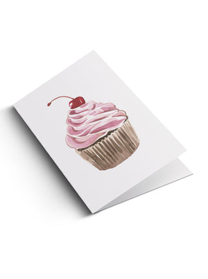 5x7 Notecard - Cherry Cupcake