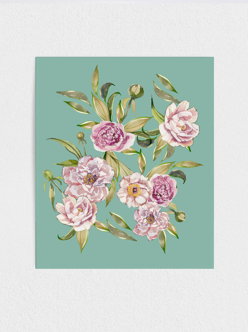 Peonies- Jade Print