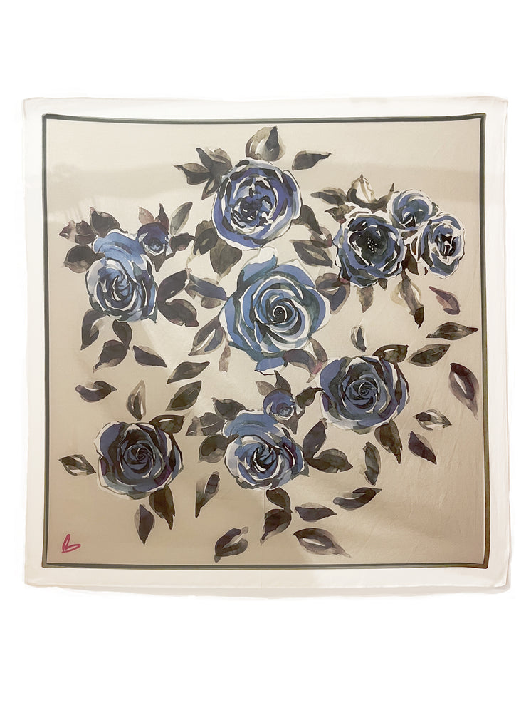 Blue Roses Handkerchief